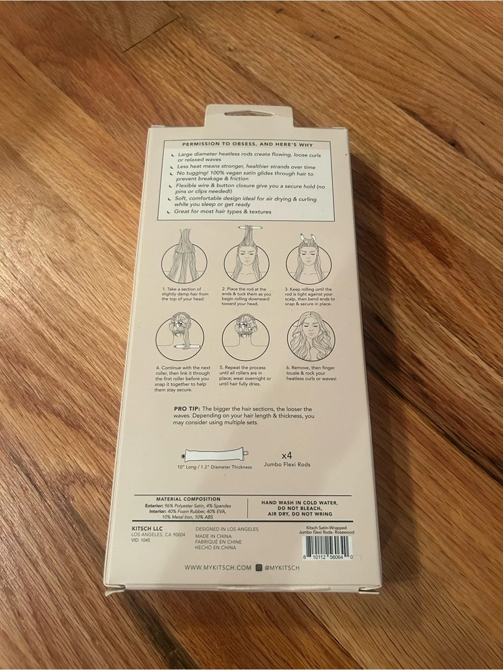 Kitsch Satin-Wrapped Jumbo Flexi Rods — Brown, Champagne & Pink
